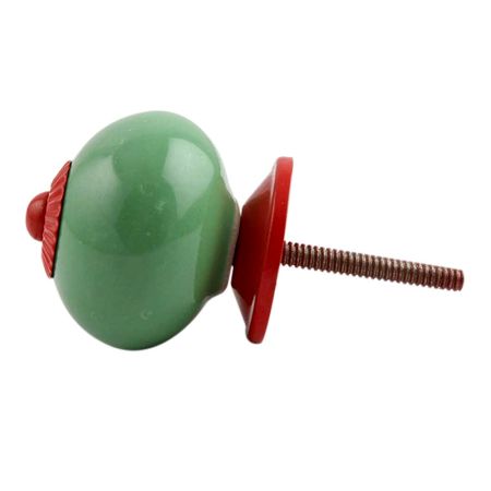 Solid Pea Green Red Fitting Ceramic Knob